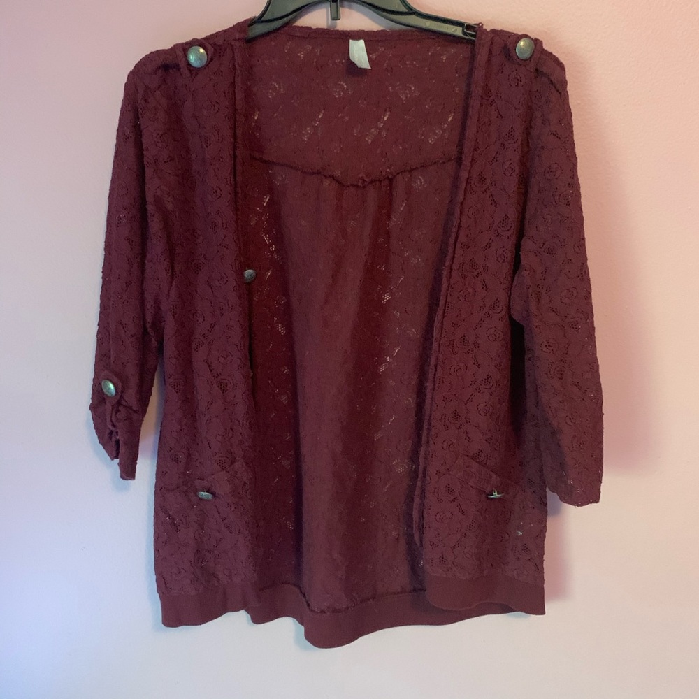Maroon Cardigan